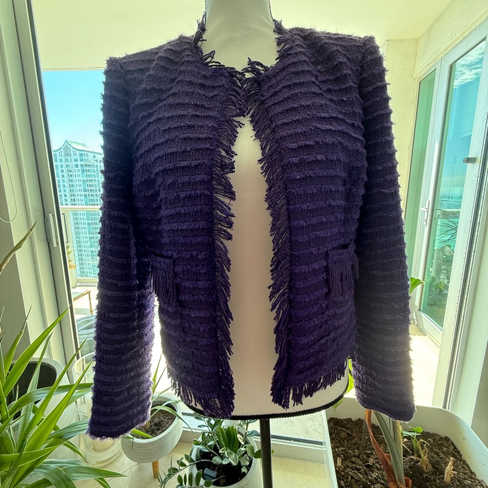 L'AGENCE Textured Purple Blazer